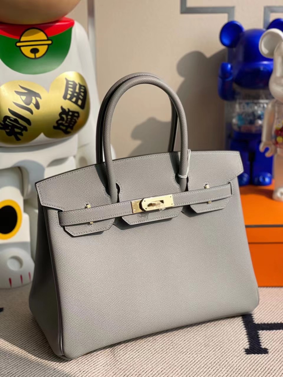 桃園市桃園區 愛馬仕鉑金包 Hermes Birkin 30cm Epsom 4Z Girls Mouette 海鷗灰