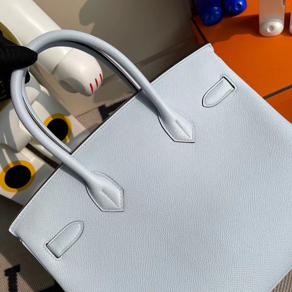 桃園市愛馬仕2021年刻印 Z 刻 Hermes Birkin 30cm Epsom T0 Blue Brume 霧藍色