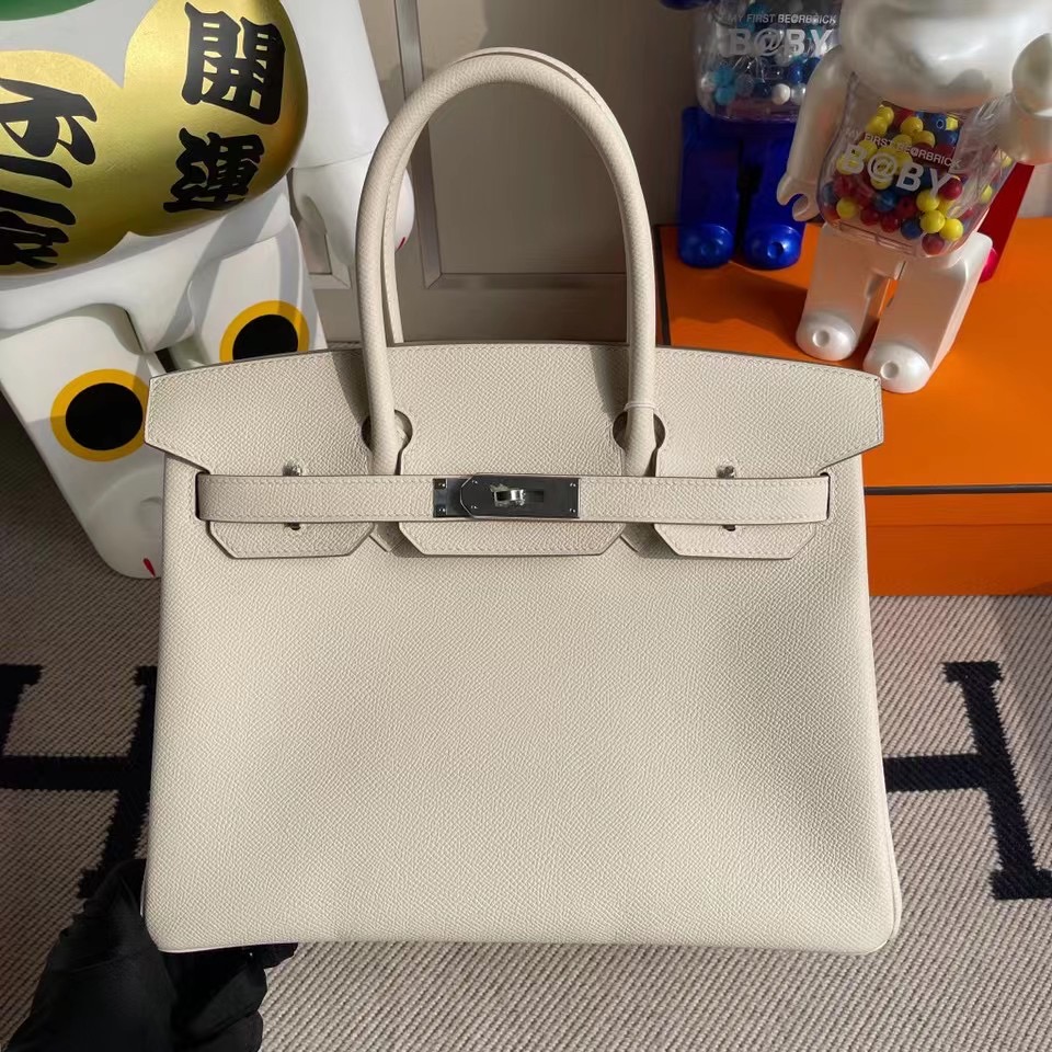 臺灣高雄市愛馬仕鉑金包圖片 Hermes Birkin 30cm Epsom CK10 Craie 奶昔白