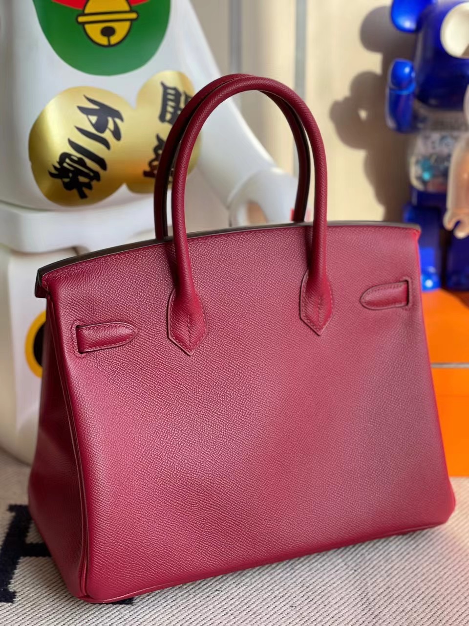 臺灣高雄市鼓山區 Hermes Birkin 30cm Epsom K1 Rouge Grenat 石榴紅银扣