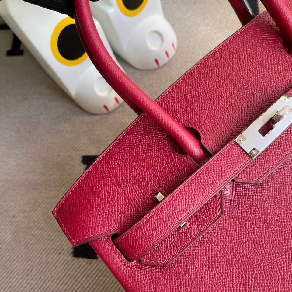 臺灣高雄市鼓山區 Hermes Birkin 30cm Epsom K1 Rouge Grenat 石榴紅银扣