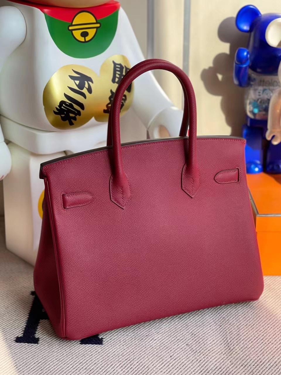 臺灣新竹市愛馬仕鉑金包 Hermes Birkin 30cm Epsom K1 Rouge Grenat 石榴紅