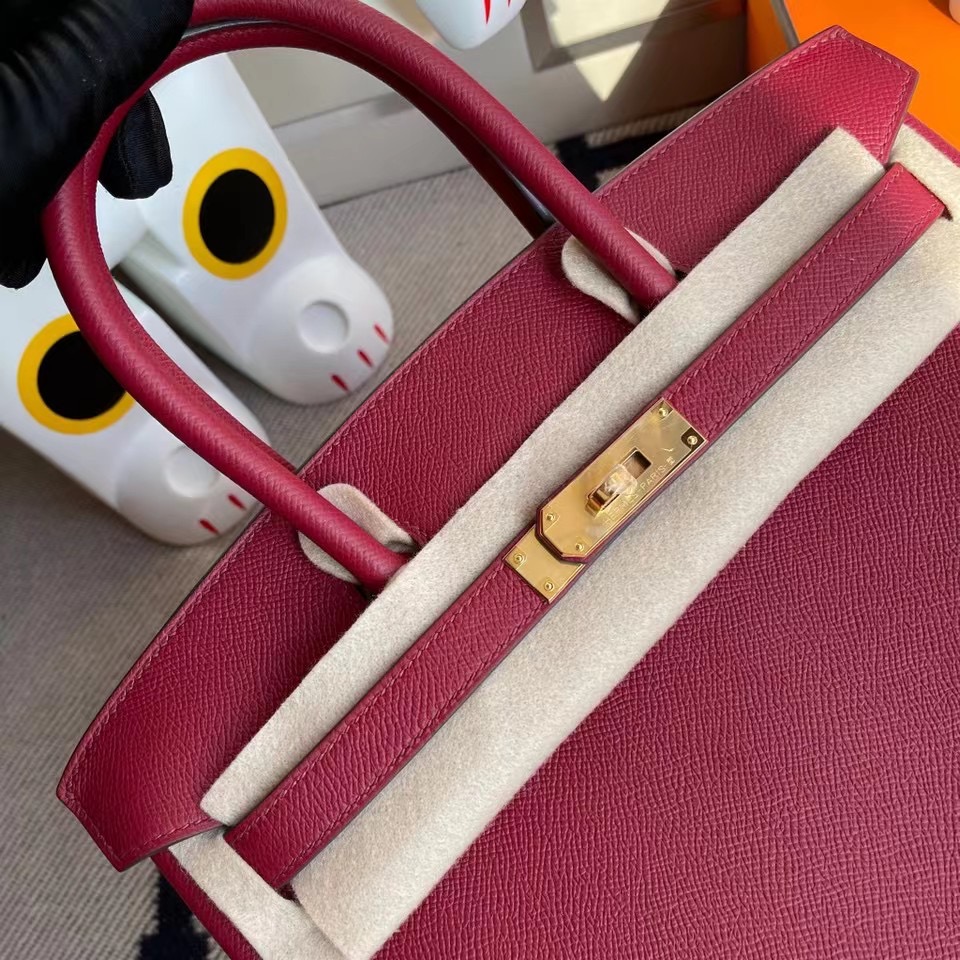 臺灣新竹市愛馬仕鉑金包 Hermes Birkin 30cm Epsom K1 Rouge Grenat 石榴紅