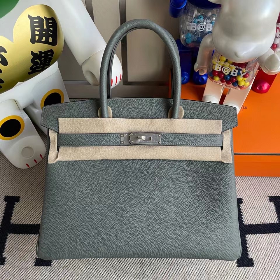 基隆市愛馬仕鉑金包 Hermes Birkin 30cm Epsom 63 Vert Amande 杏綠色