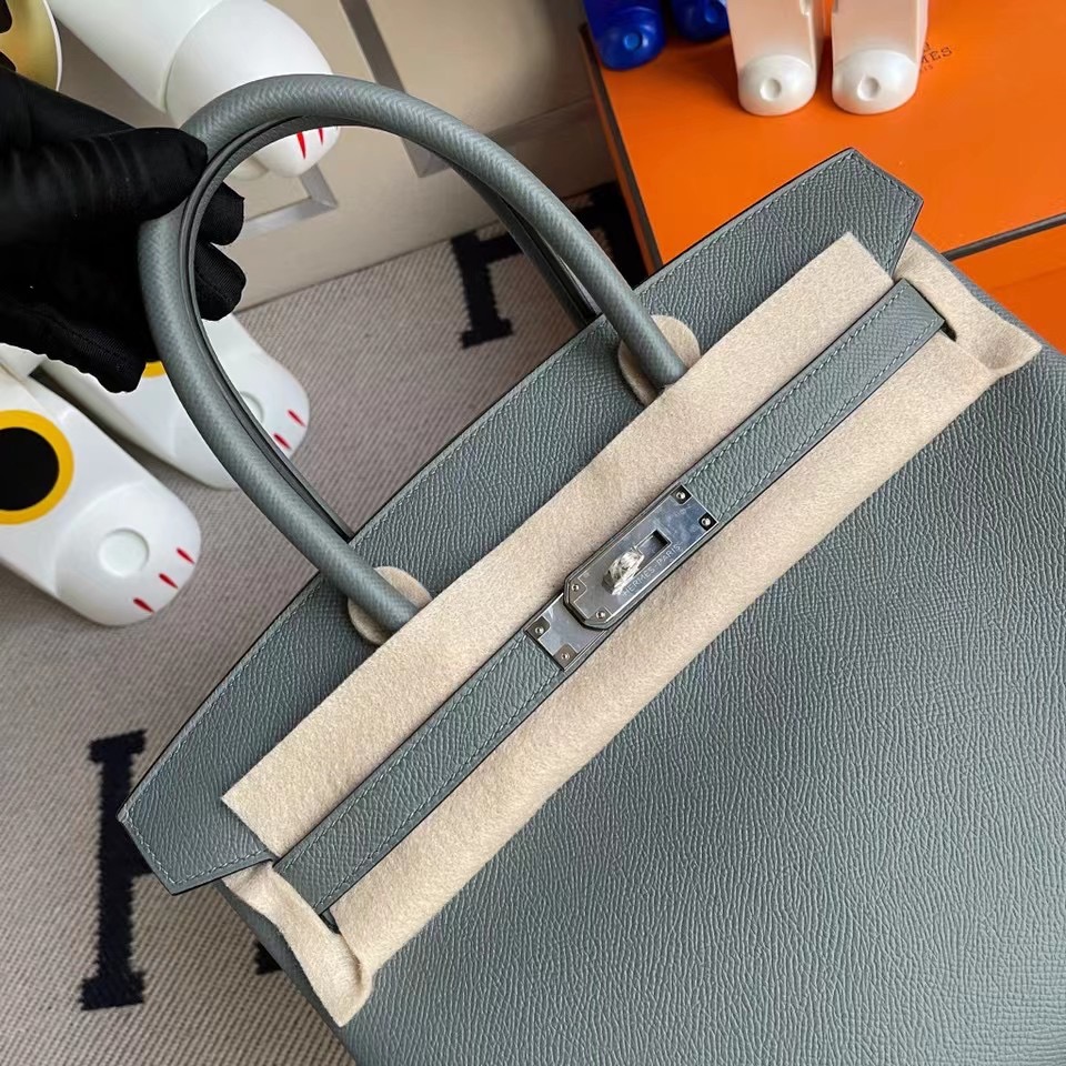 基隆市愛馬仕鉑金包 Hermes Birkin 30cm Epsom 63 Vert Amande 杏綠色