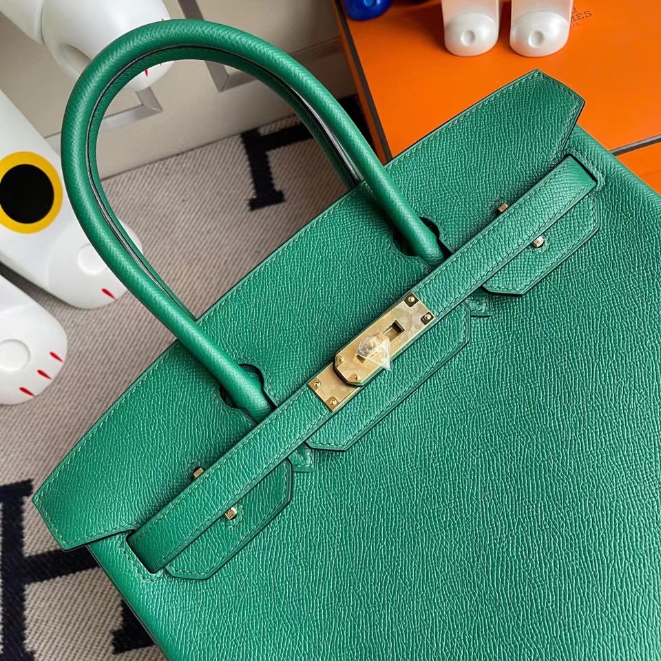 高雄市大寮區 愛馬仕 Hermes Birkin 30cm Epsom U4 Vert Verigo 絲絨綠