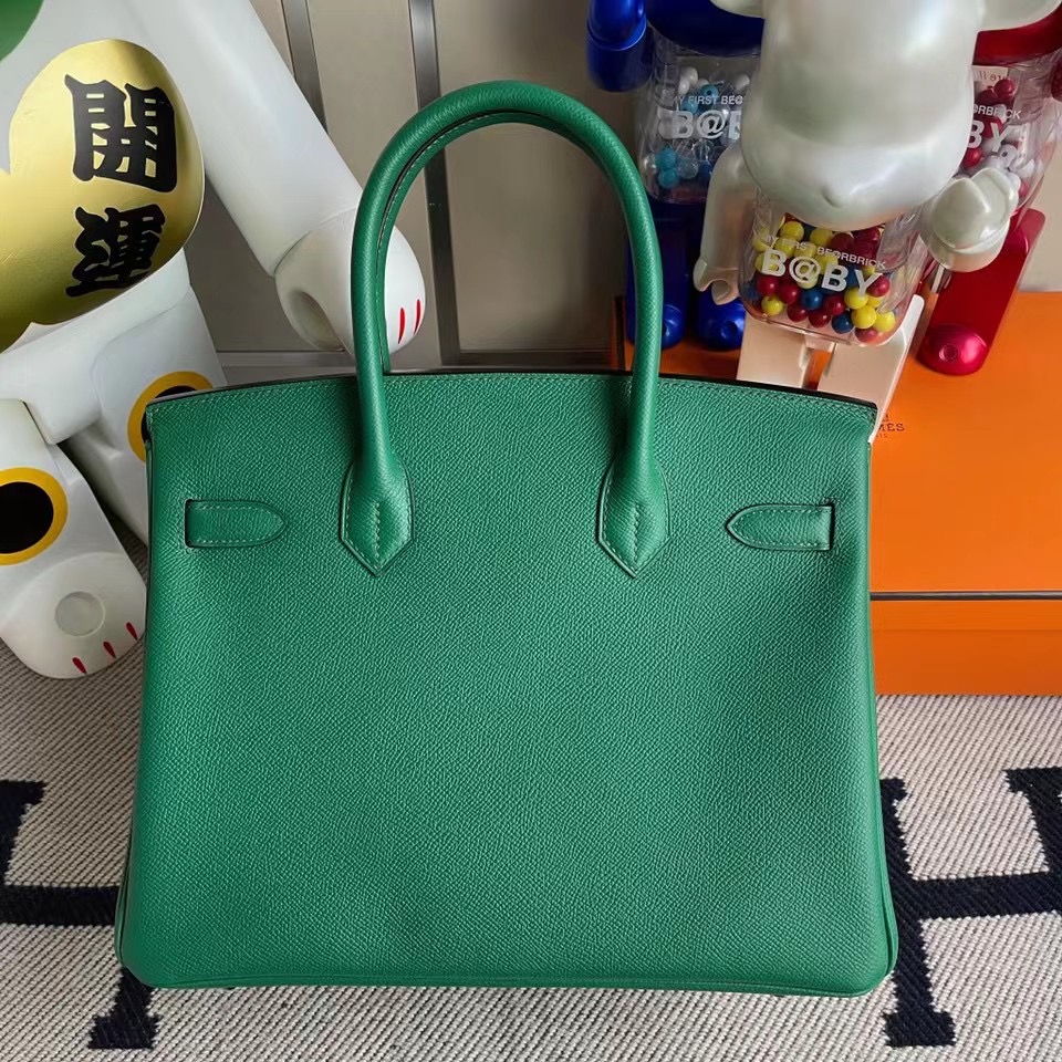 高雄市大寮區 愛馬仕 Hermes Birkin 30cm Epsom U4 Vert Verigo 絲絨綠