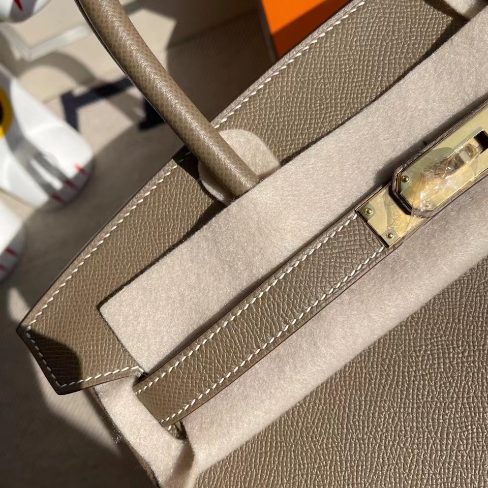 愛馬仕鉑金包2020年刻印 Y刻 Hermes Birkin 30cm Epsom CK18 Etoupe 大象灰