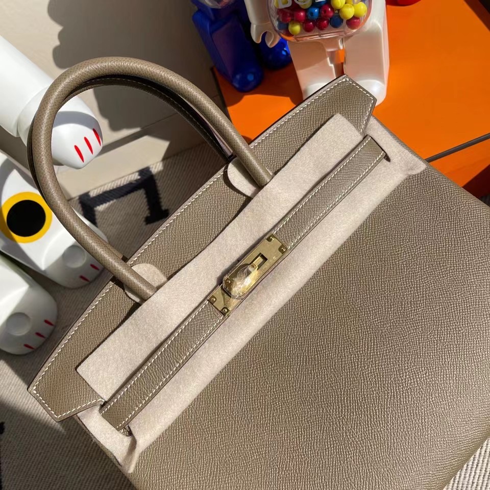 愛馬仕鉑金包2020年刻印 Y刻 Hermes Birkin 30cm Epsom CK18 Etoupe 大象灰