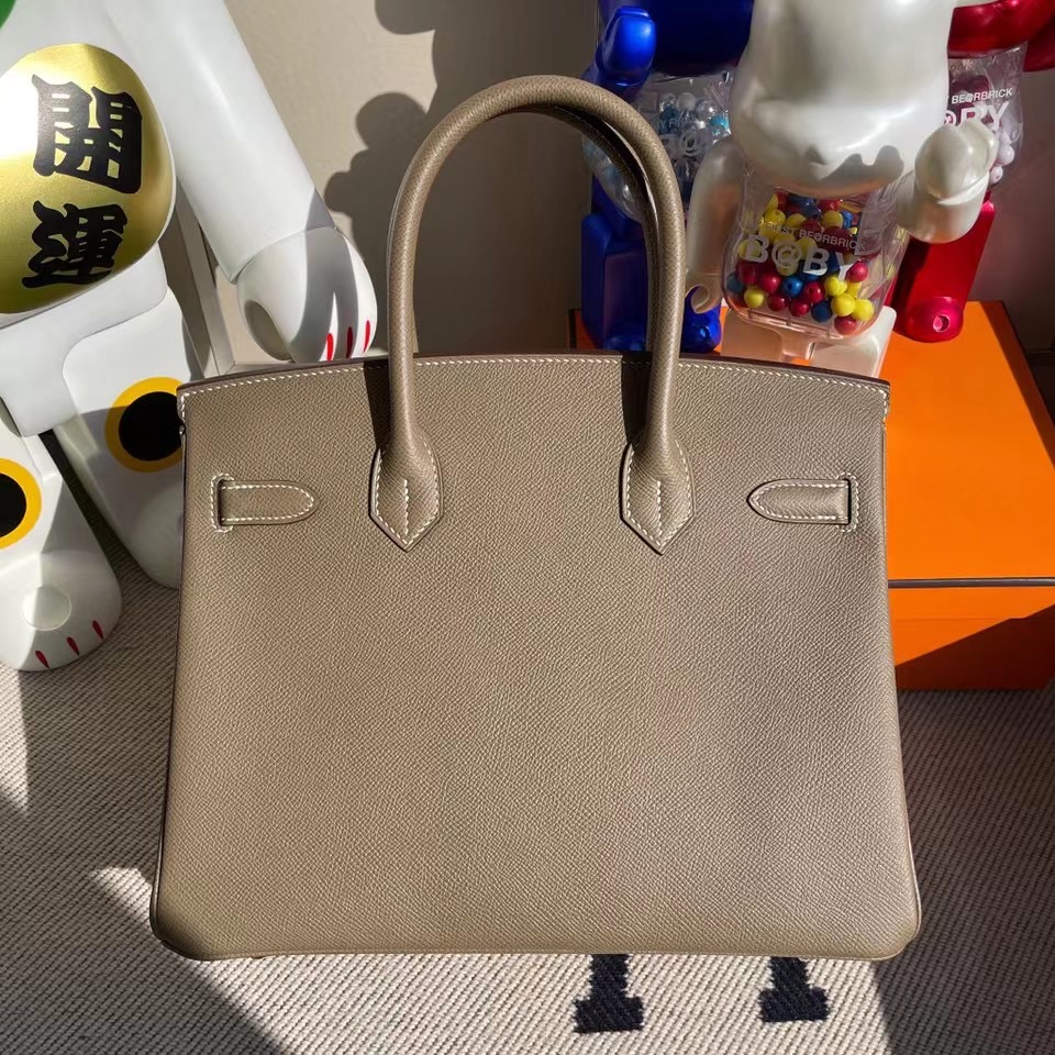 愛馬仕鉑金包2020年刻印 Y刻 Hermes Birkin 30cm Epsom CK18 Etoupe 大象灰