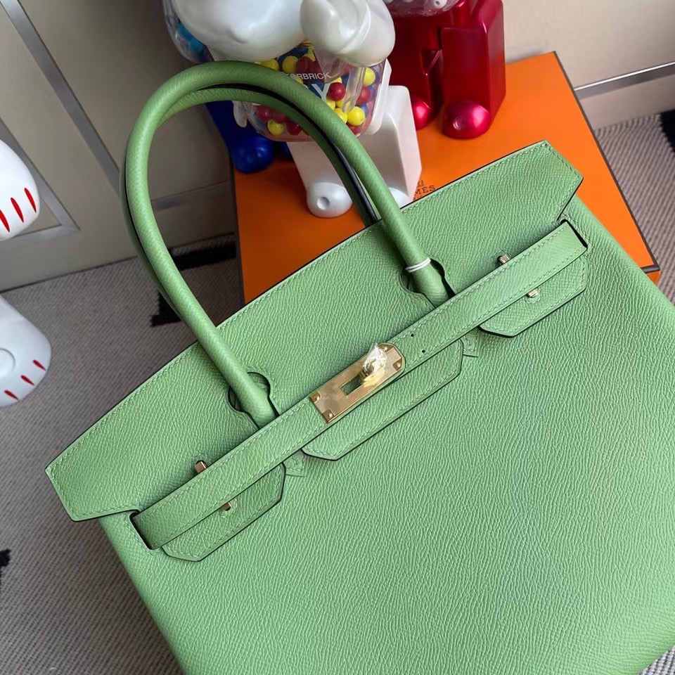 桃園市 愛馬仕鉑金包 Hermes Birkin 30cm Epsom 3I Vert Criquet 牛油果綠 蟋蟀綠