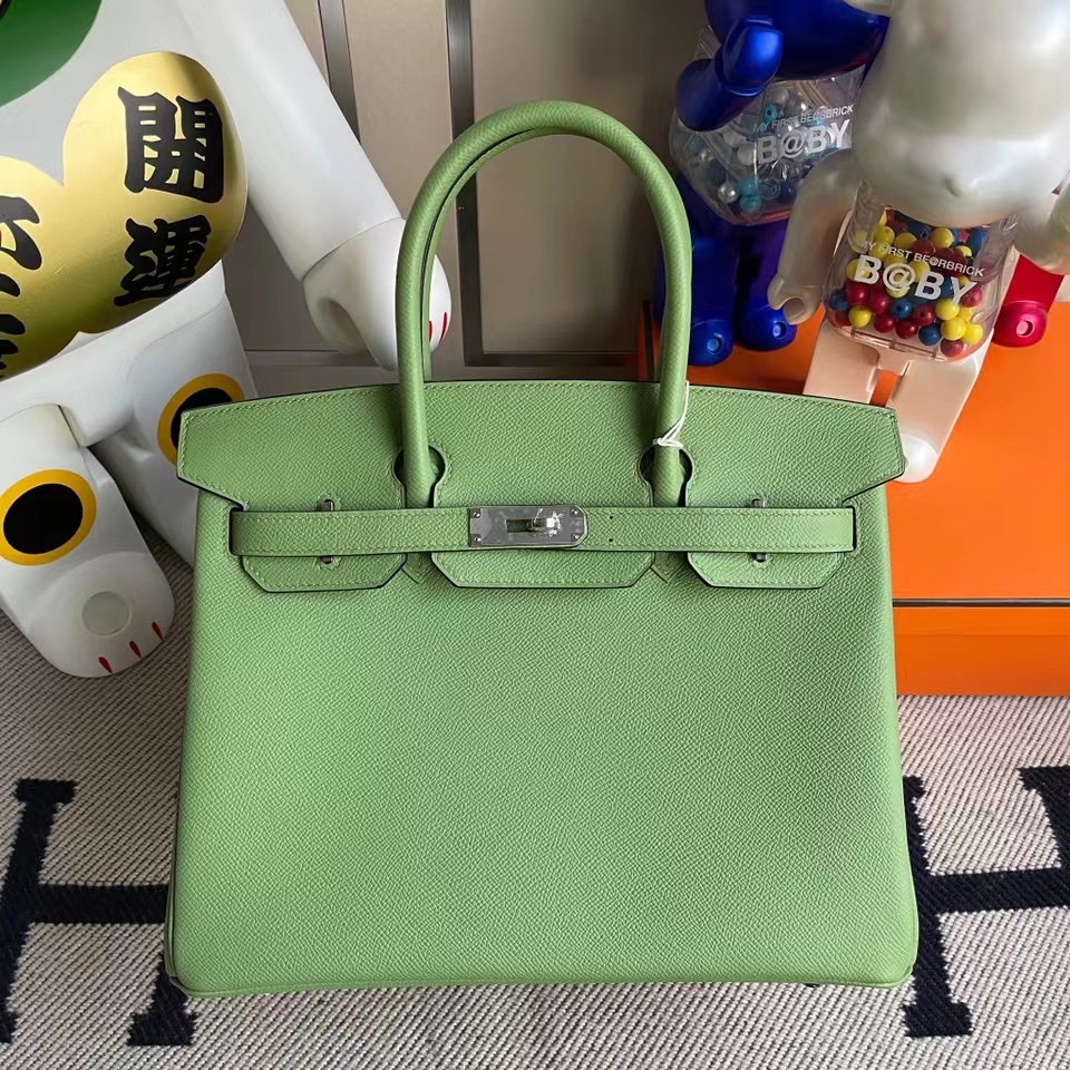 臺灣桃園市蘆竹區 Hermes Birkin 30cm Epsom 3I Vert Criquet 牛油果綠 金扣