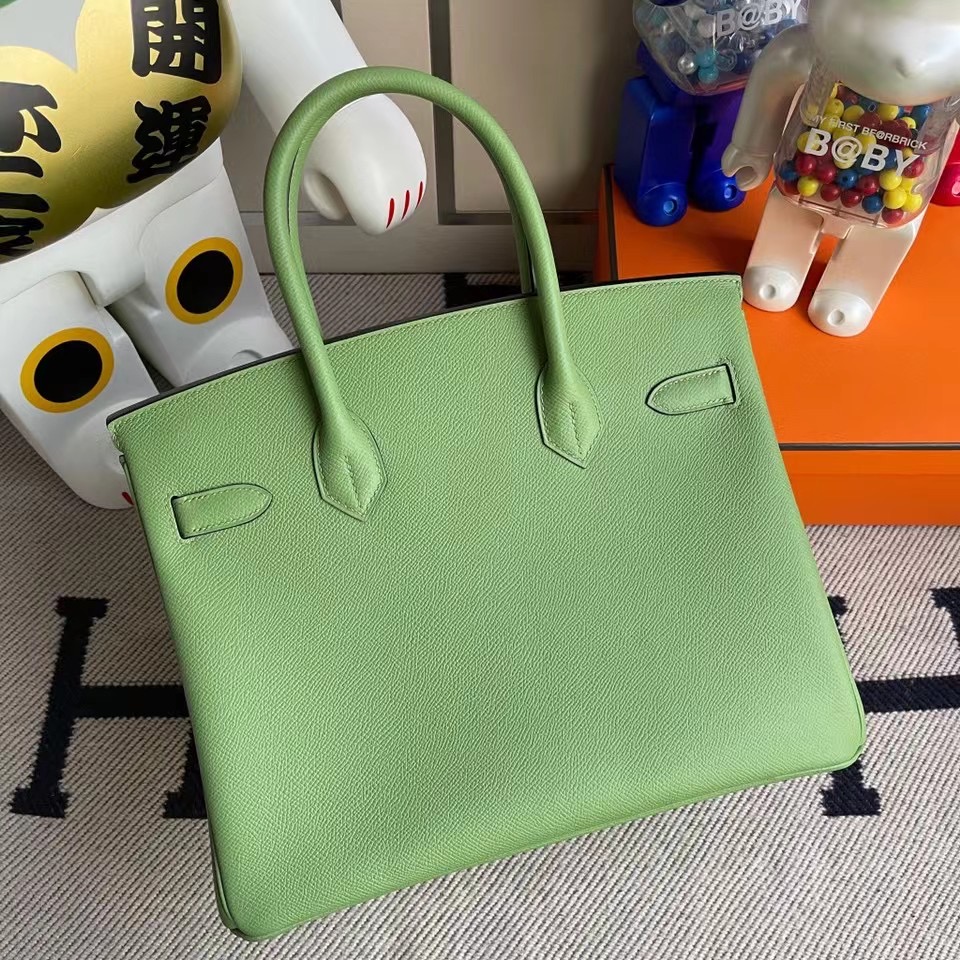 臺灣桃園市蘆竹區 Hermes Birkin 30cm Epsom 3I Vert Criquet 牛油果綠 金扣