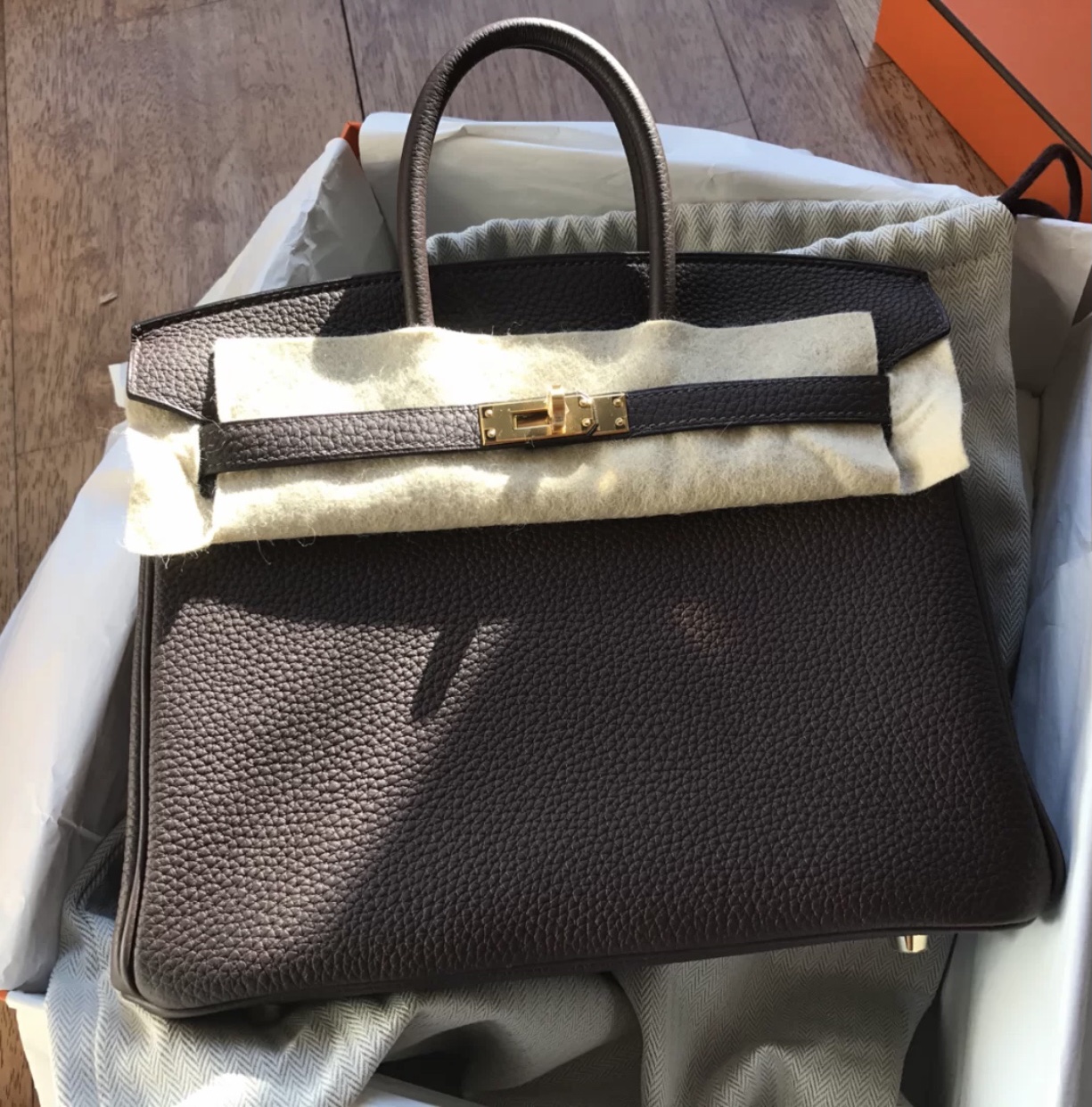 臺北市 愛馬仕2021年刻印 Z刻 Hermes Birkin 25cm Togo CC46 Ebene 烏木色 金扣