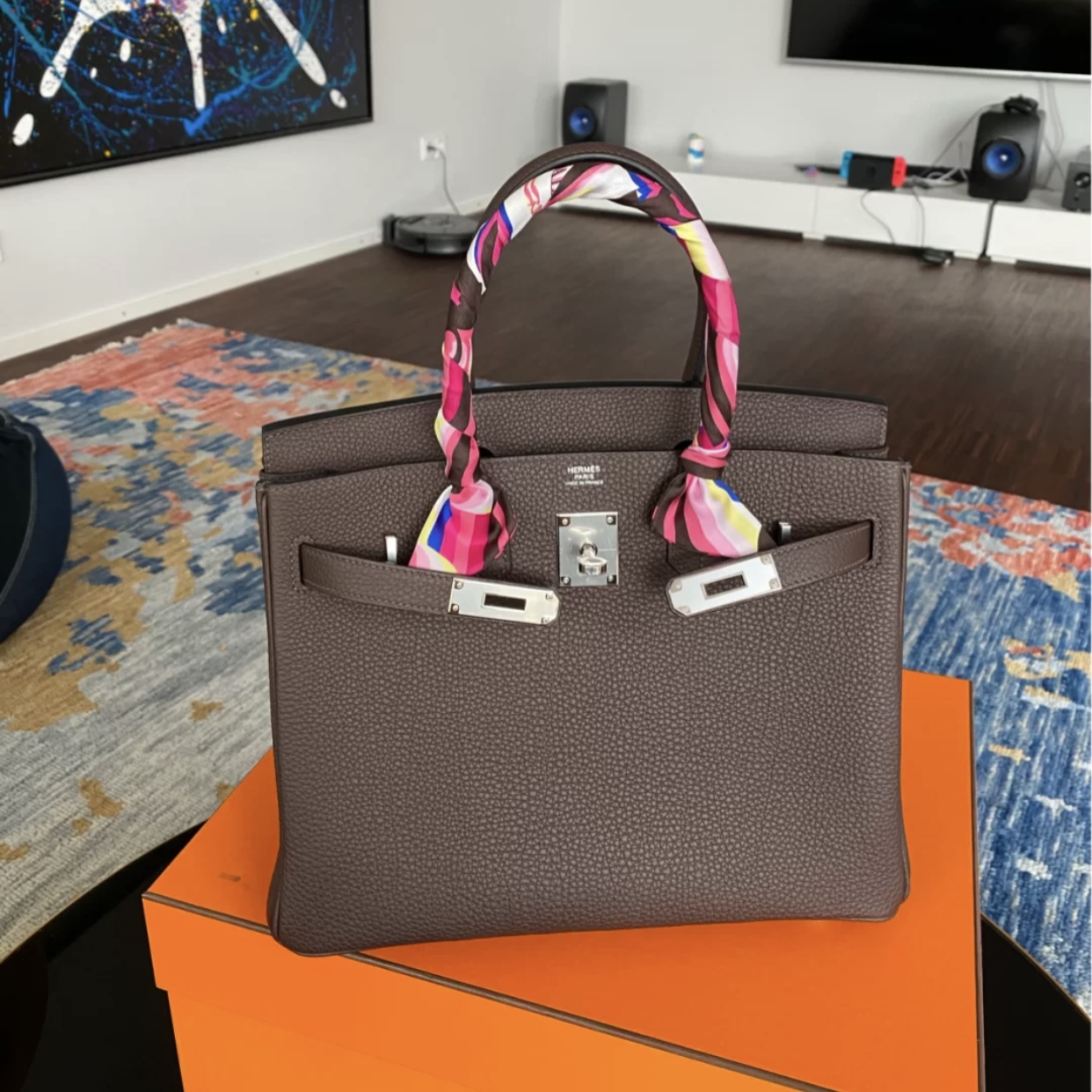 愛馬仕2021年刻印 Z刻 愛馬仕鉑金包 Hermes Birkin 30cm Togo 46 Ebene 烏木色 金扣