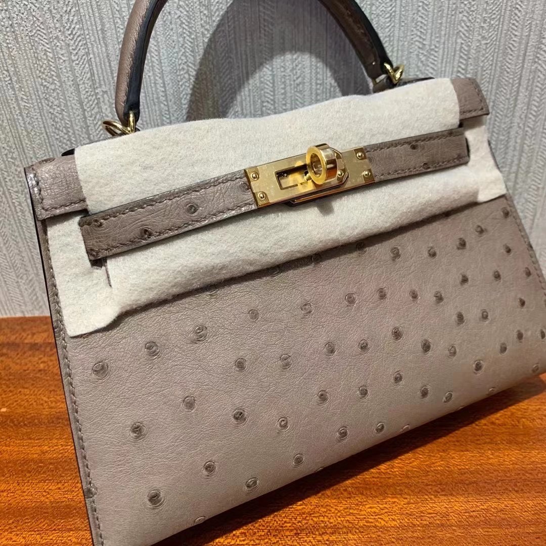 基隆市愛馬仕迷你凱莉包 Hermes Mini kelly II 2代 CK19 Mousse 慕斯灰