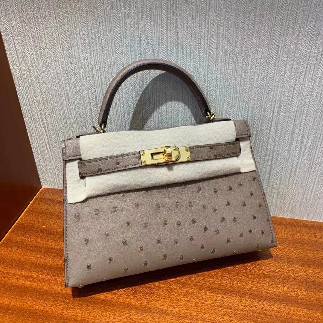 基隆市愛馬仕迷你凱莉包 Hermes Mini kelly II 2代 CK19 Mousse 慕斯灰