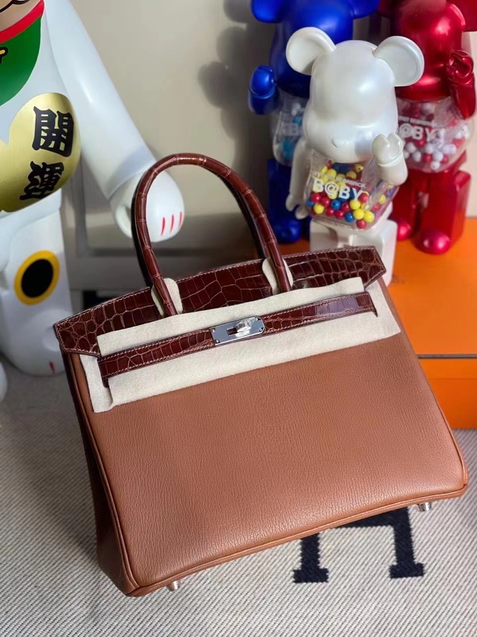 新竹市愛馬仕Hermes Birkin 30cm Touch 山羊皮 6C古銅色Bronze CC31Miel蜜糖棕