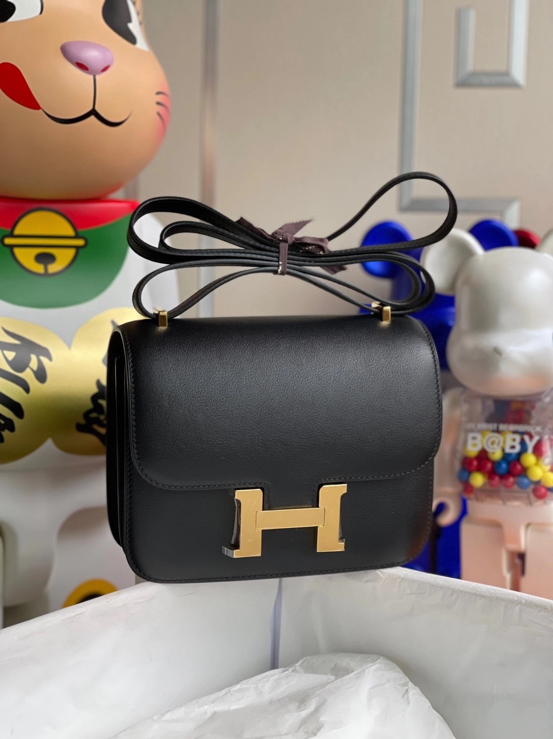 Hermes Constance Mini Swift calfskin CC89 黑色 Noir 全手工蜜蠟線縫製 金扣