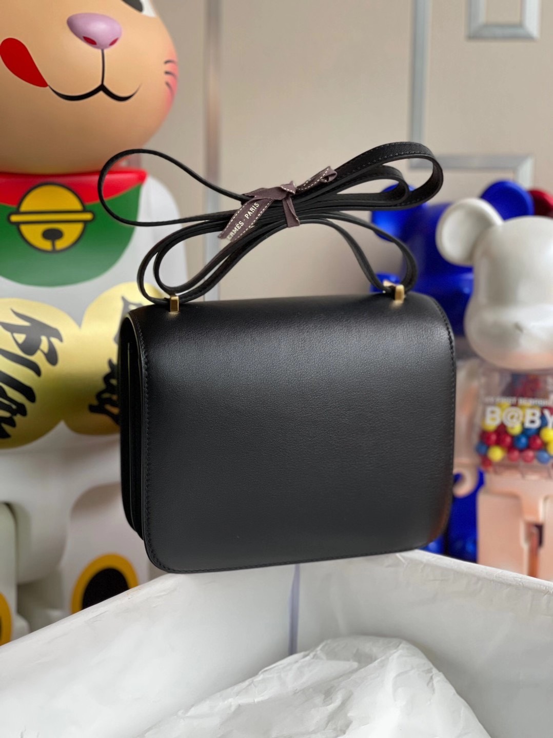 Hermes Constance Mini Swift calfskin CC89 黑色 Noir 全手工蜜蠟線縫製 金扣