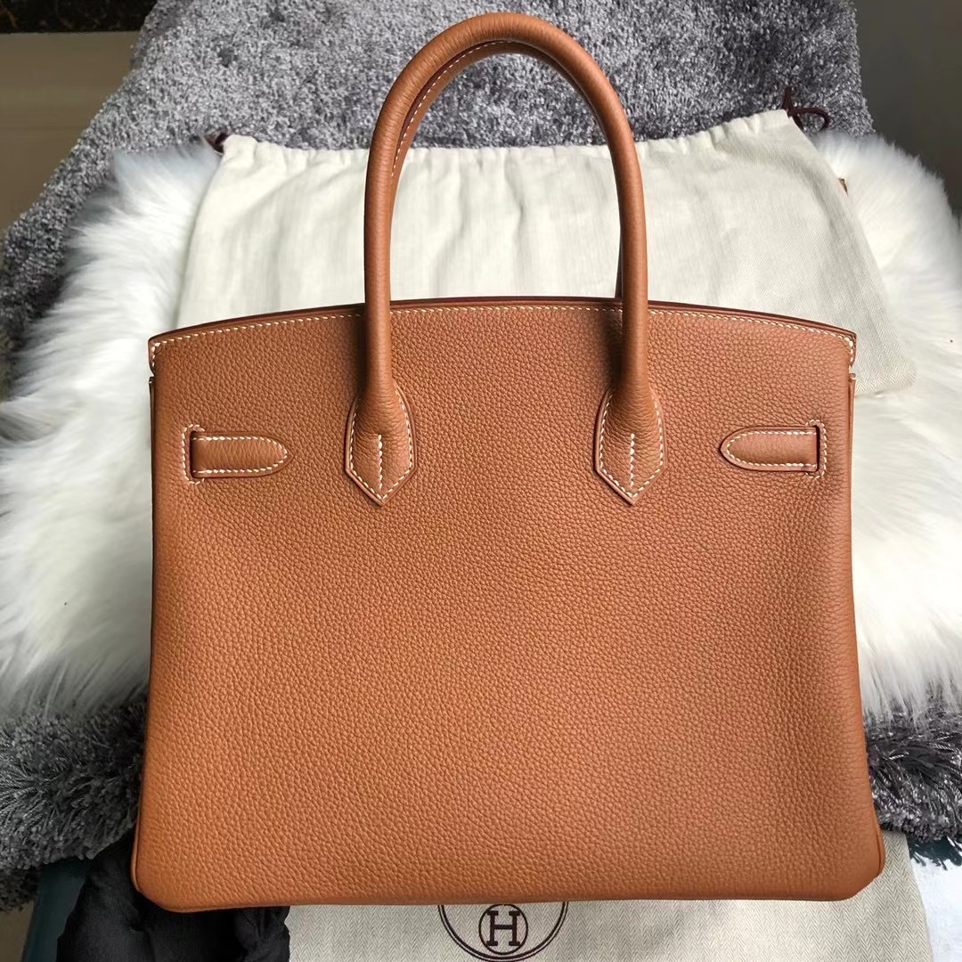 USA Hermes Birkin 25cm Togo CK37 Gold 金棕色 全手工蜜蠟線縫 金扣