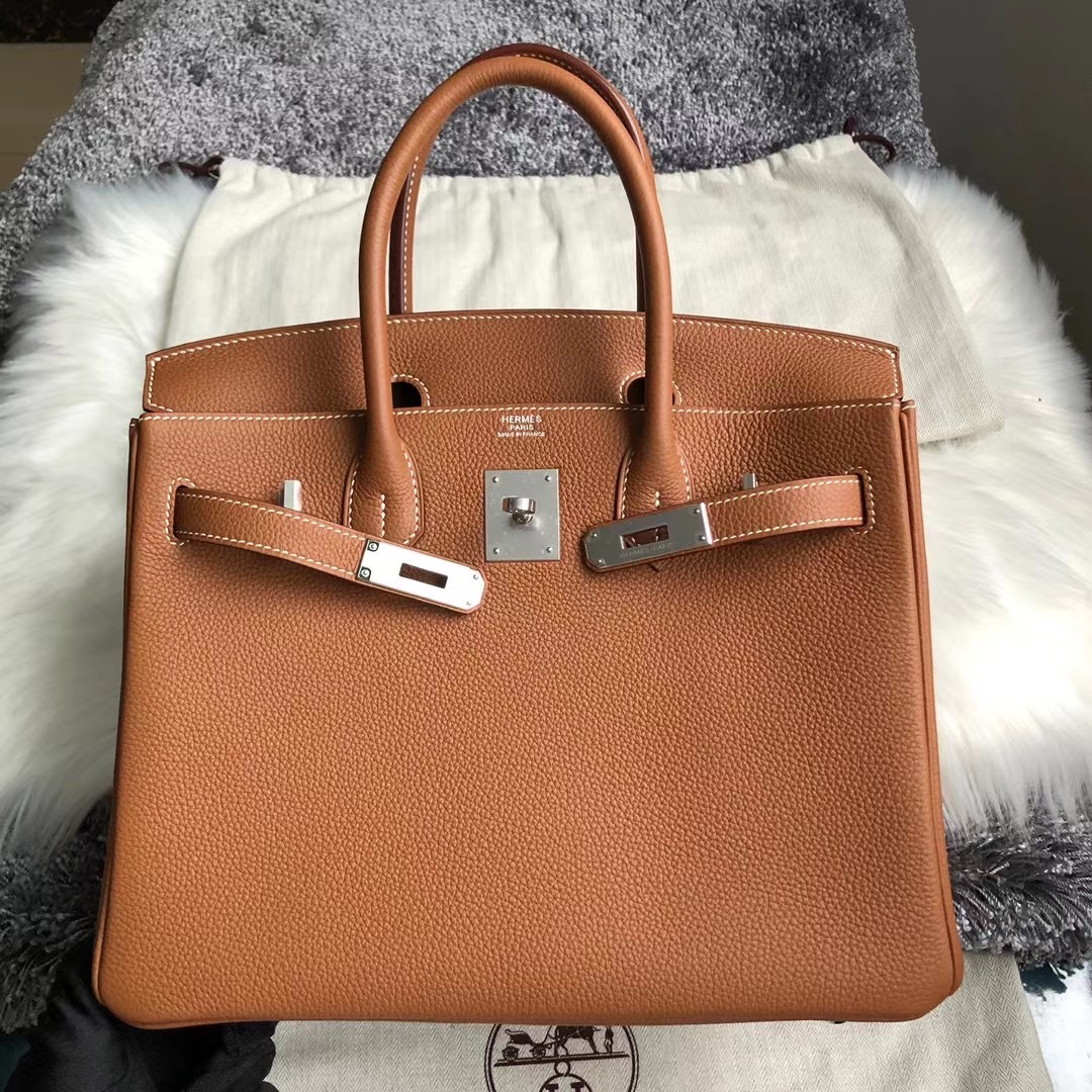 USA Hermes Birkin 25cm Togo CK37 Gold 金棕色 全手工蜜蠟線縫 金扣