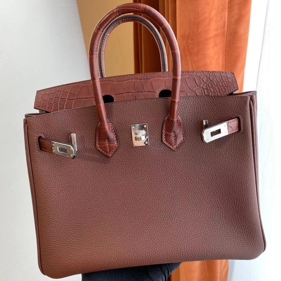 臺灣新北市三峽區愛馬仕鉑金包 Hermes Birkin 25cm Touch 銀扣 美洲鱷魚