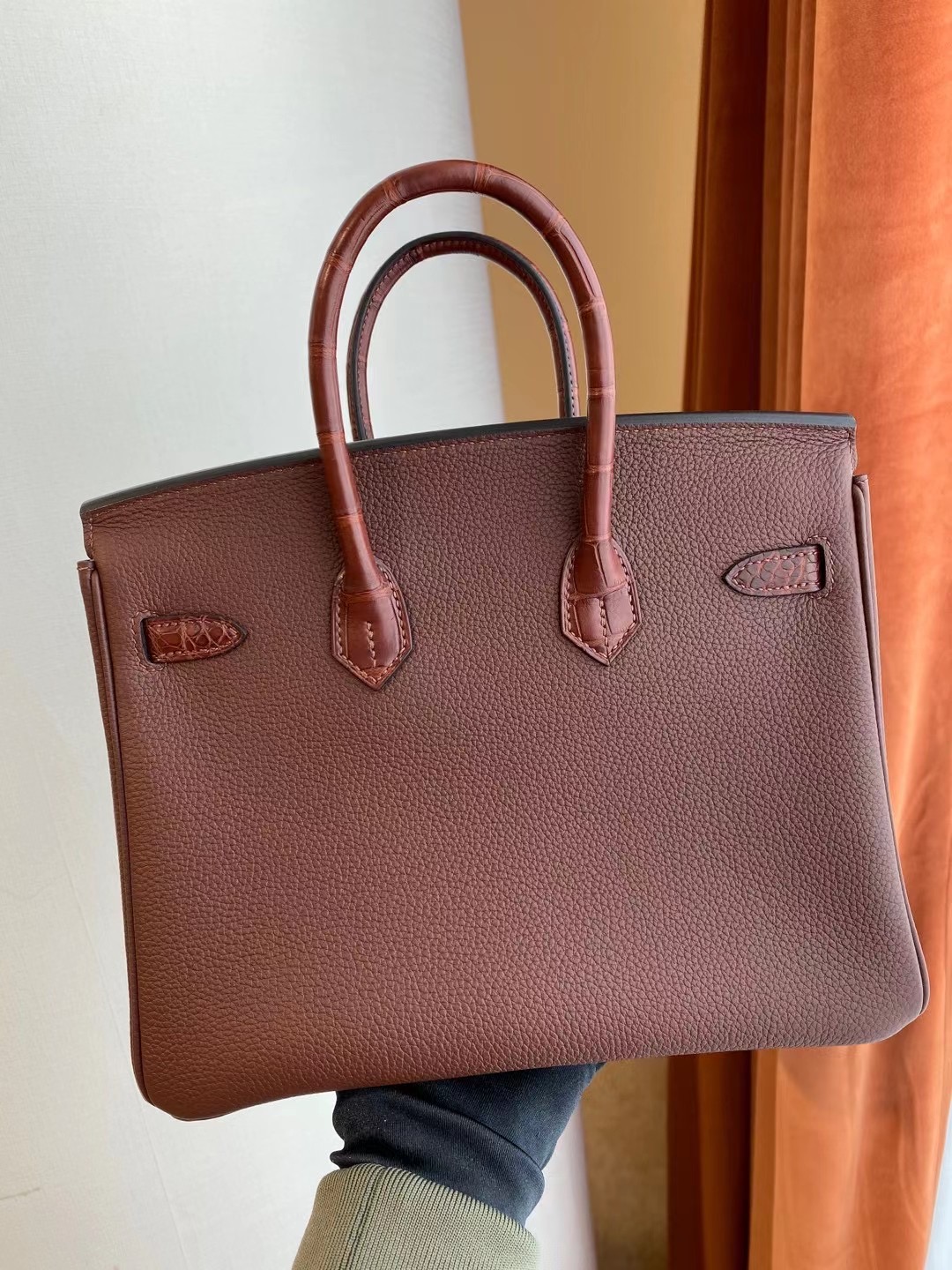 臺灣新北市三峽區愛馬仕鉑金包 Hermes Birkin 25cm Touch 銀扣 美洲鱷魚