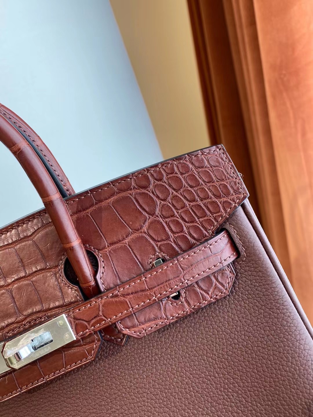 臺灣新北市三峽區愛馬仕鉑金包 Hermes Birkin 25cm Touch 銀扣 美洲鱷魚