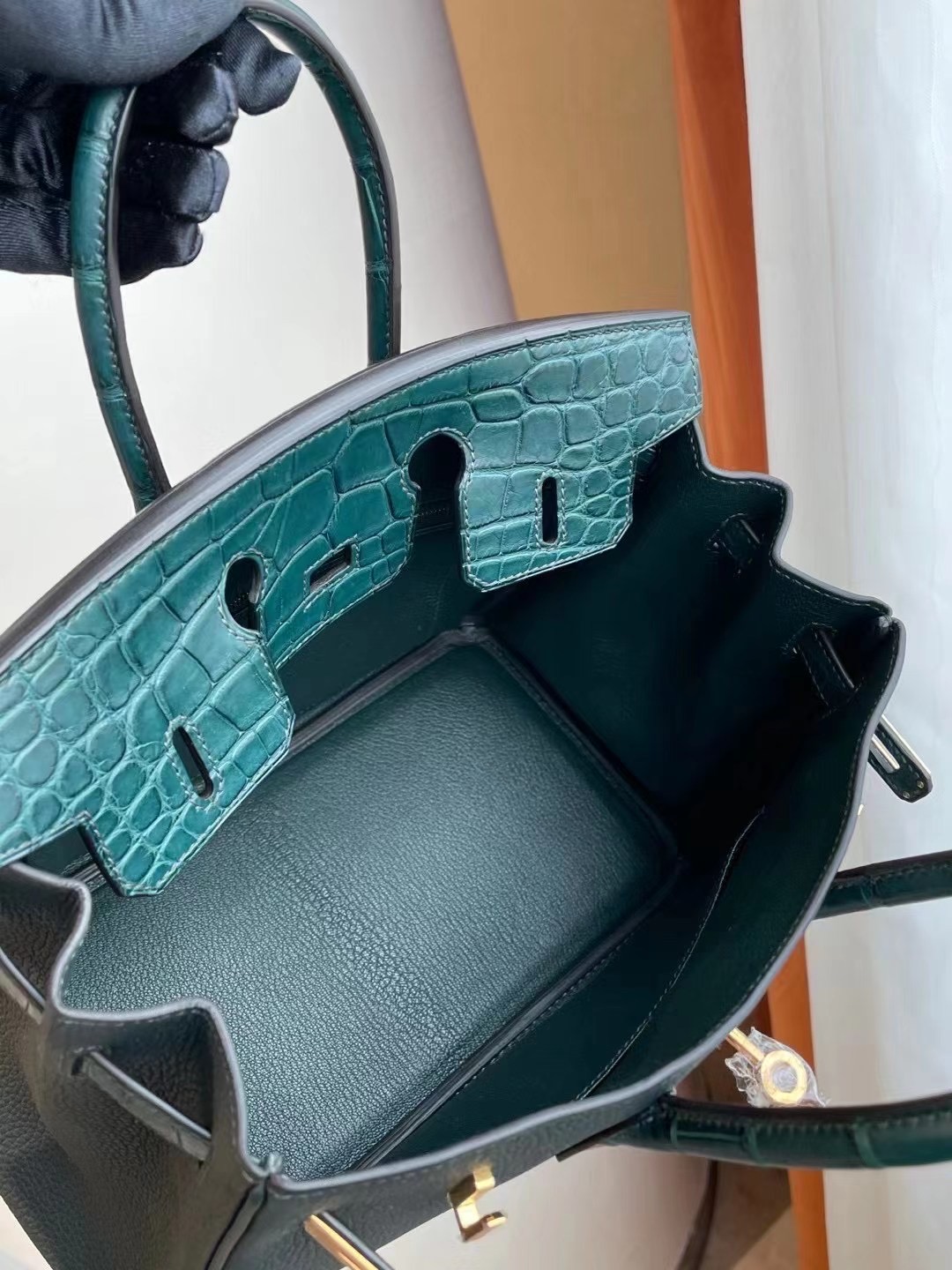 灣新北市 Hermes Birkin 25cm Touch 6O Vert Cypres 松柏綠 Togo/霧面美洲鱷魚