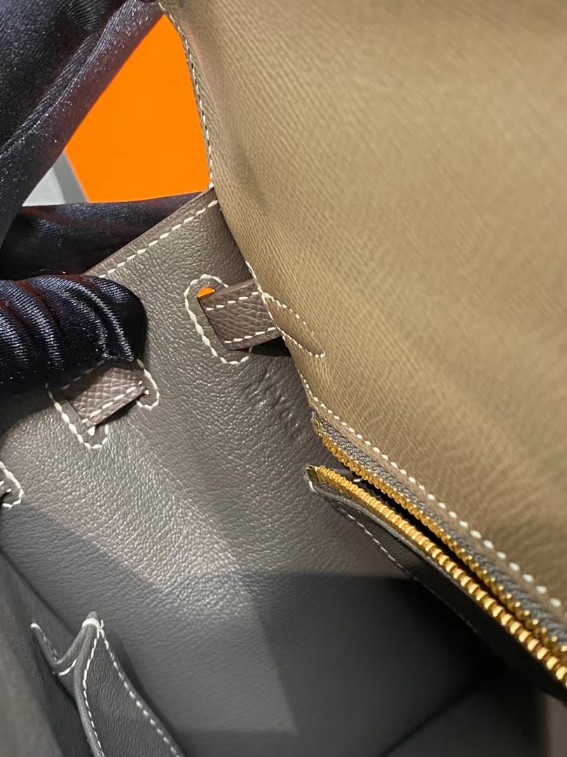 臺灣新北市新店區 Hermes Kelly 25cm Epsom 18 Etoupe 大象灰 馬蹄印 全手工蜜蠟線縫製