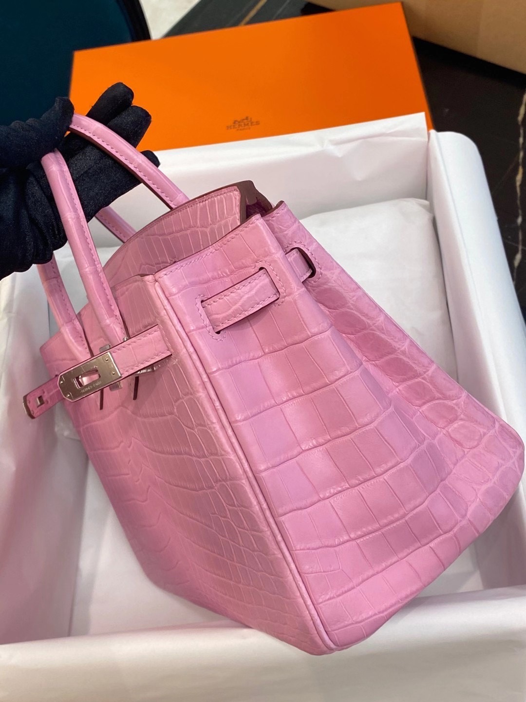 United Arab Emirates Hermes Birkin 25cm Matte nilo crocodile 5P Pink 櫻花粉尼羅鱷魚