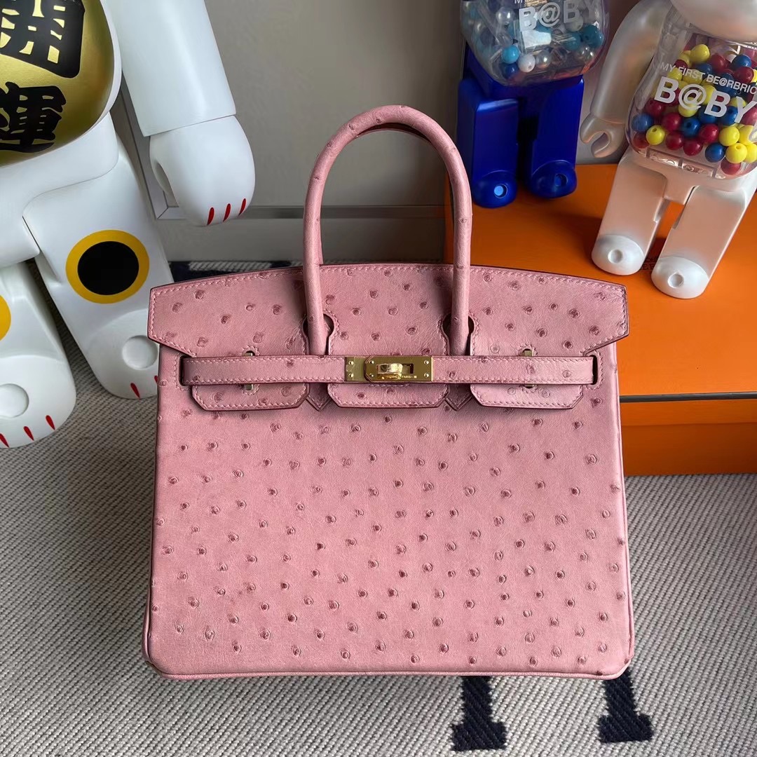 香港島中西區 Hermes Birkin 25cm Ostrich CK94 Terre Cuite 陶瓷粉 原廠南非鴕鳥皮