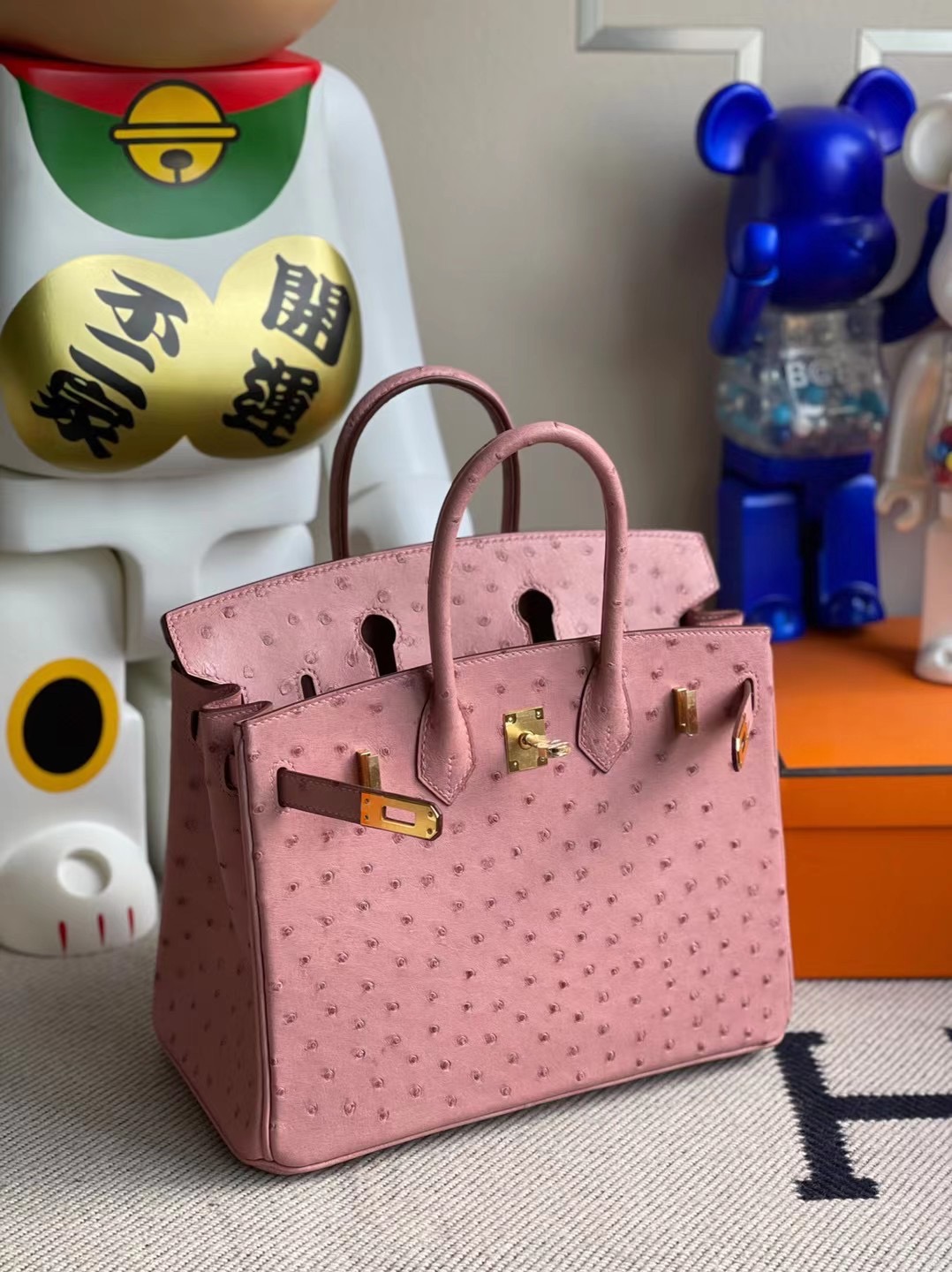 香港島中西區 Hermes Birkin 25cm Ostrich CK94 Terre Cuite 陶瓷粉 原廠南非鴕鳥皮