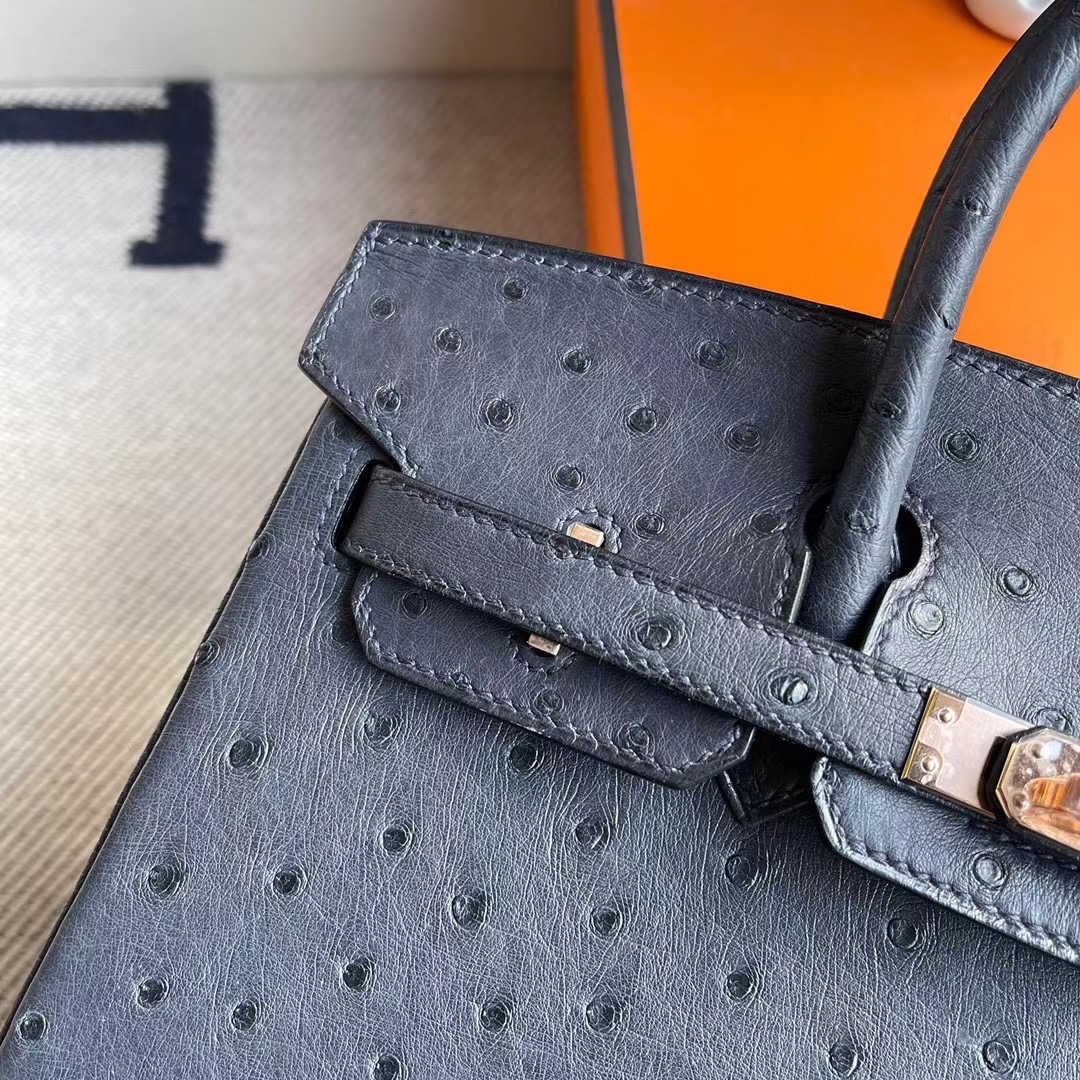 香港西貢區清水灣 Hermes Birkin 25cm Ostrich 76 深海藍 blue indgo 原廠南非鴕鳥皮