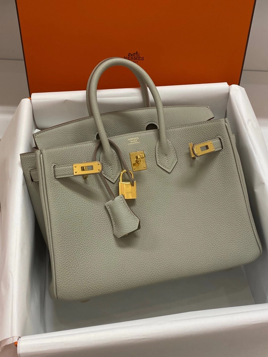 Hong Kong North Hermes Birkin 25cm Togo CC80 Gris Perle 珍珠灰