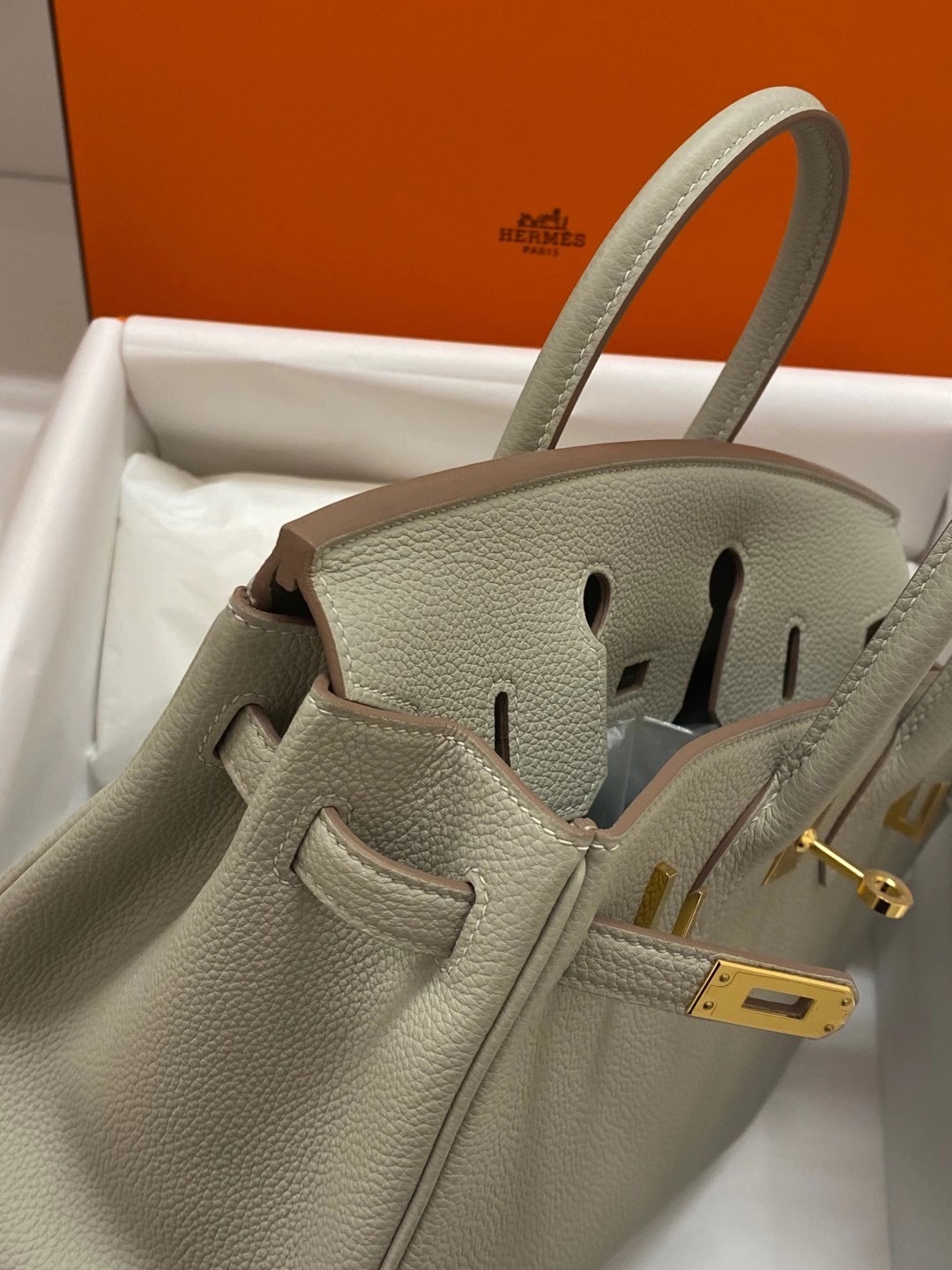 Hong Kong North Hermes Birkin 25cm Togo CC80 Gris Perle 珍珠灰