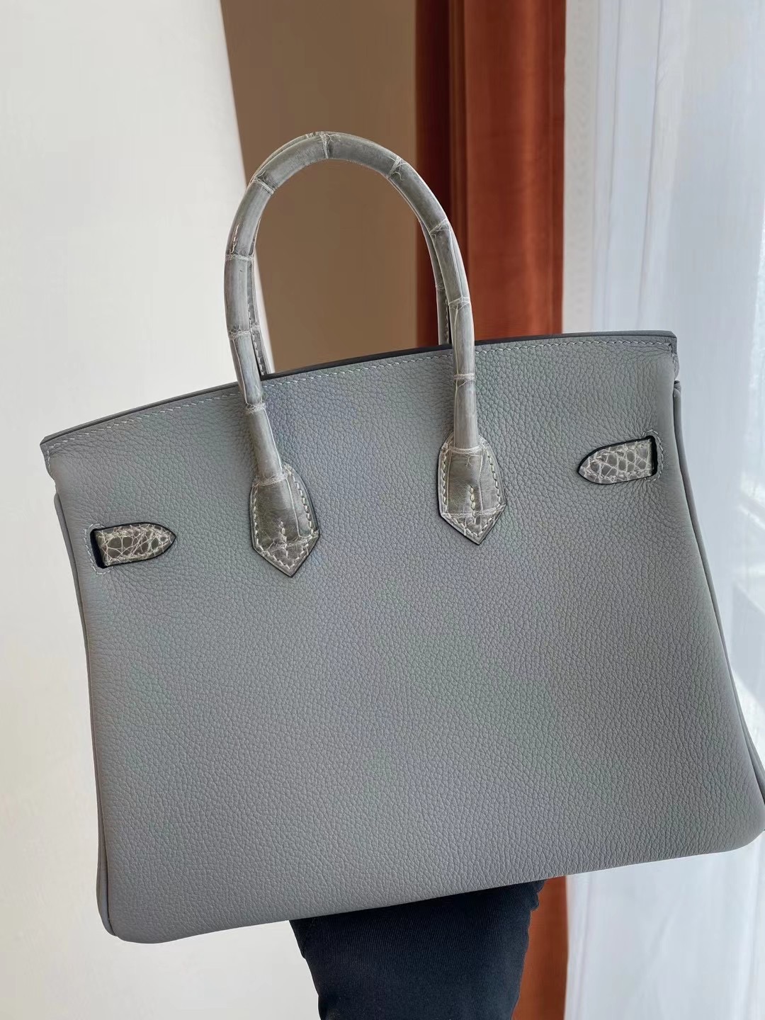 香港中西區上環 愛馬仕鉑金包多少錢 Hermes Birkin 25cm Touch Togo拼美洲鱷魚