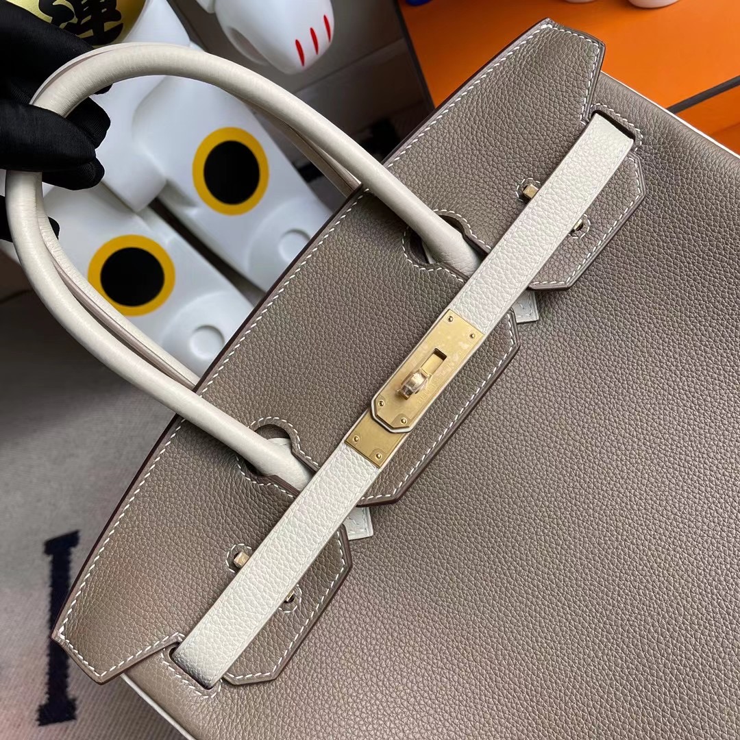 香港東區筲箕灣 Hermes Birkin 30 Togo 18 Etoupe 大象灰 10 Craie 奶昔白 拉絲金扣