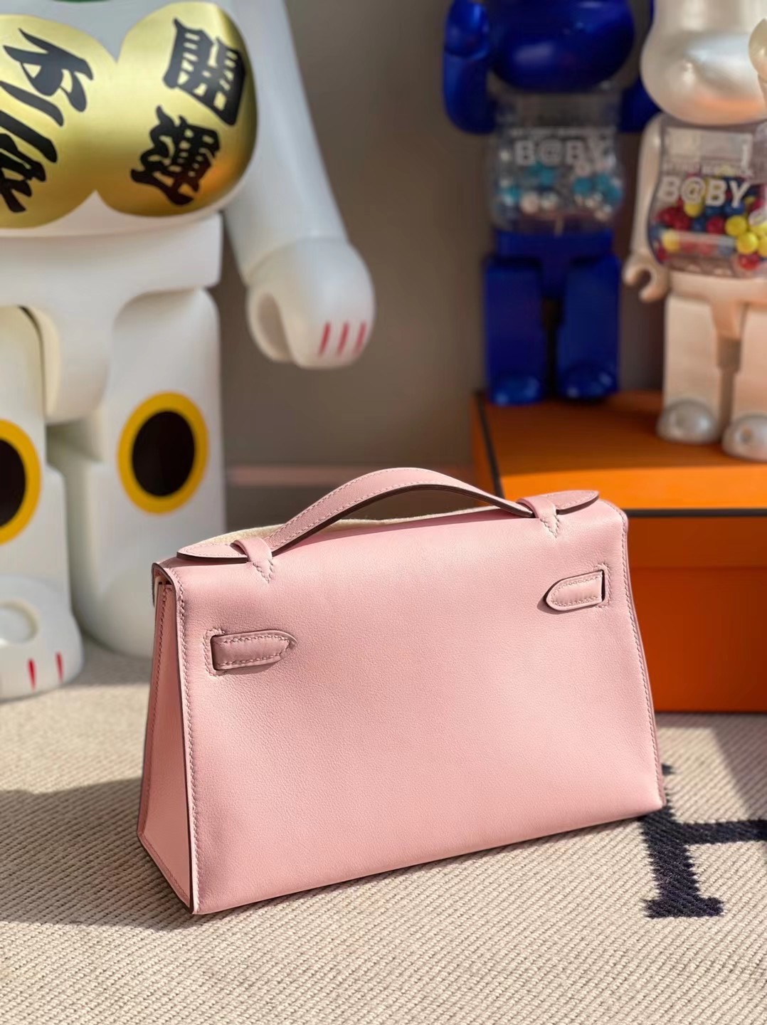 Hermes MiniKelly pochette Swift calfskin 3Q Rose Sakura 新櫻花粉