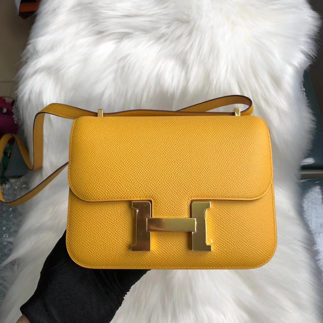 香港油尖旺區油麻地 Hong Kong Hermes Constance 18cm 9D Amber 琥珀黃