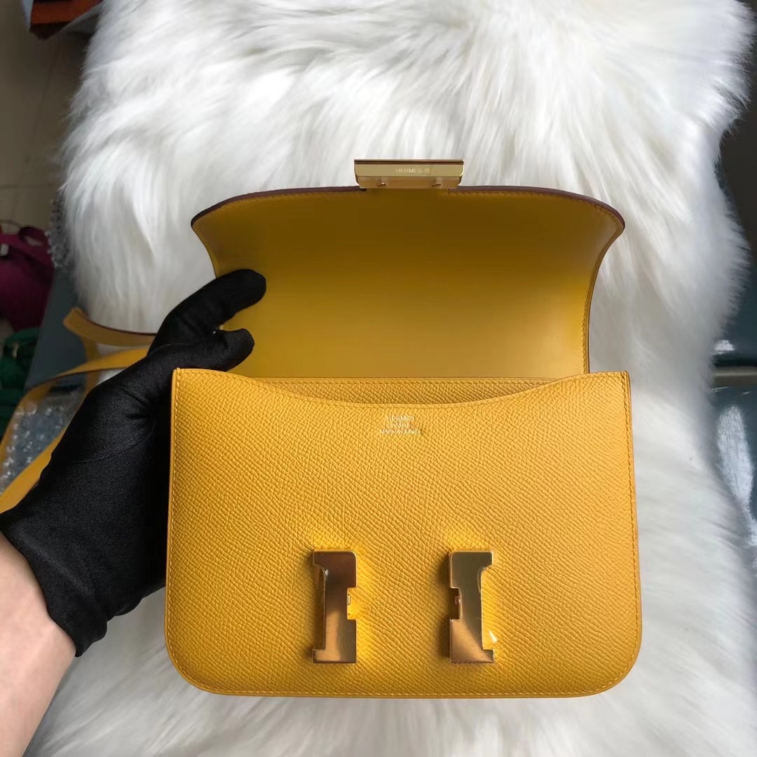 香港油尖旺區油麻地 Hong Kong Hermes Constance 18cm 9D Amber 琥珀黃