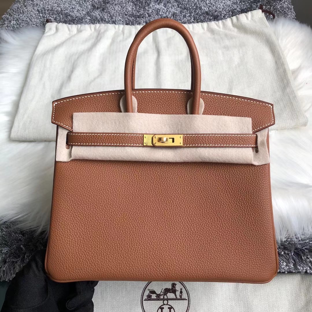 USA Hermes Birkin 25cm Togo CK37 Gold 金棕色 全手工蜜蠟線縫 金扣