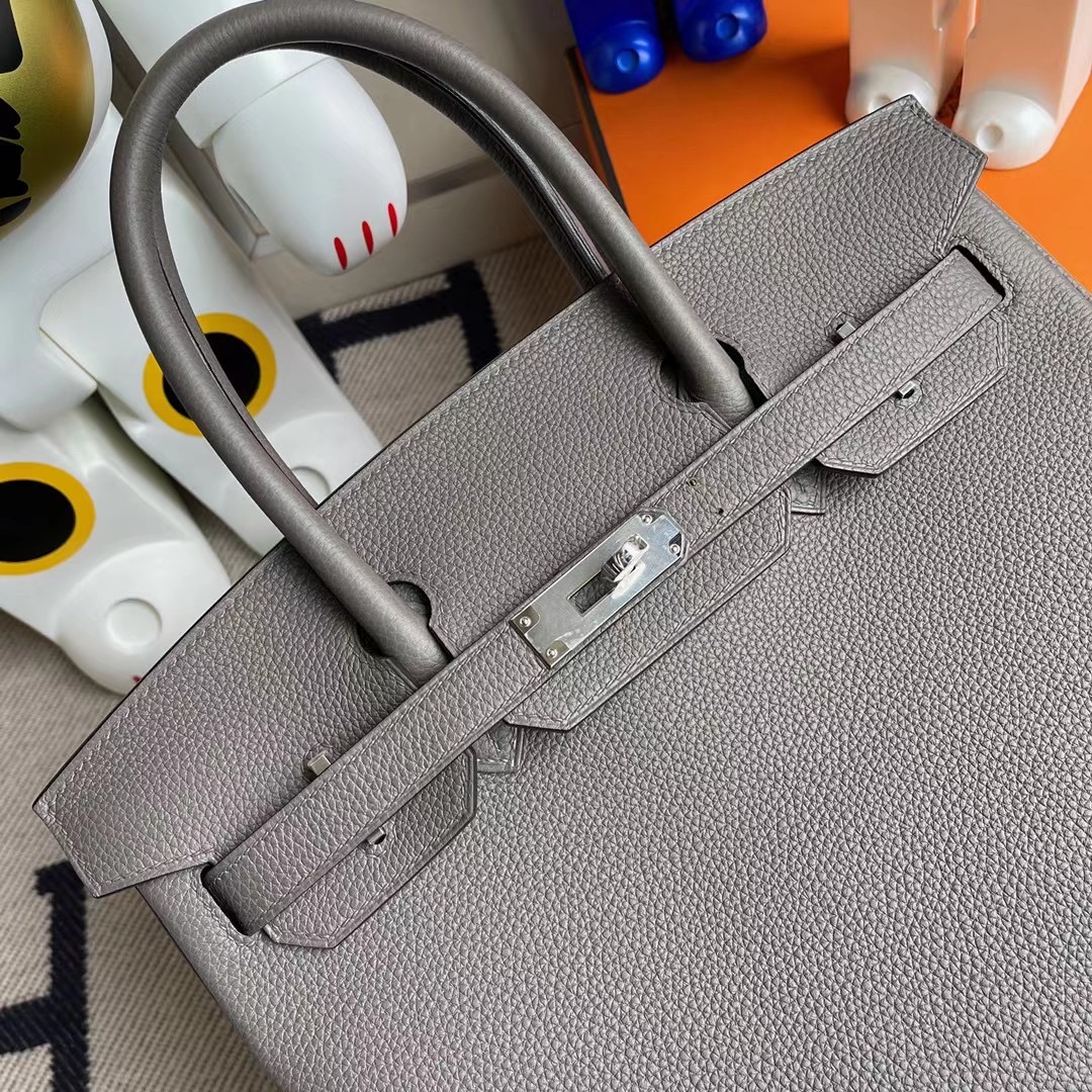 Hermes Birkin 30cm Togo 8F錫器灰 Etain 全手工蜜蠟線縫製 金扣