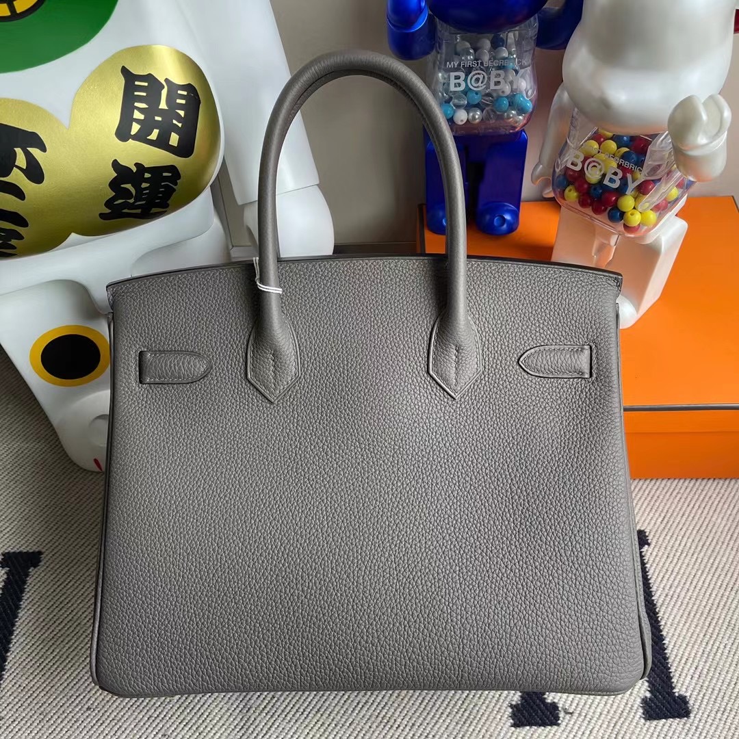 Hermes Birkin 30cm Togo 8F錫器灰 Etain 全手工蜜蠟線縫製 金扣