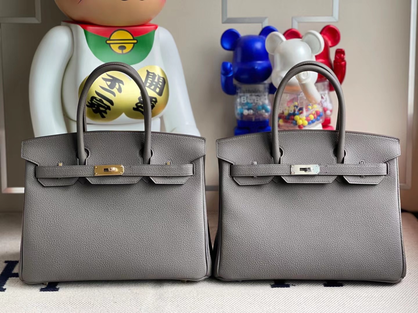 Hermes Birkin 30cm Togo 8F錫器灰 Etain 全手工蜜蠟線縫製 金扣