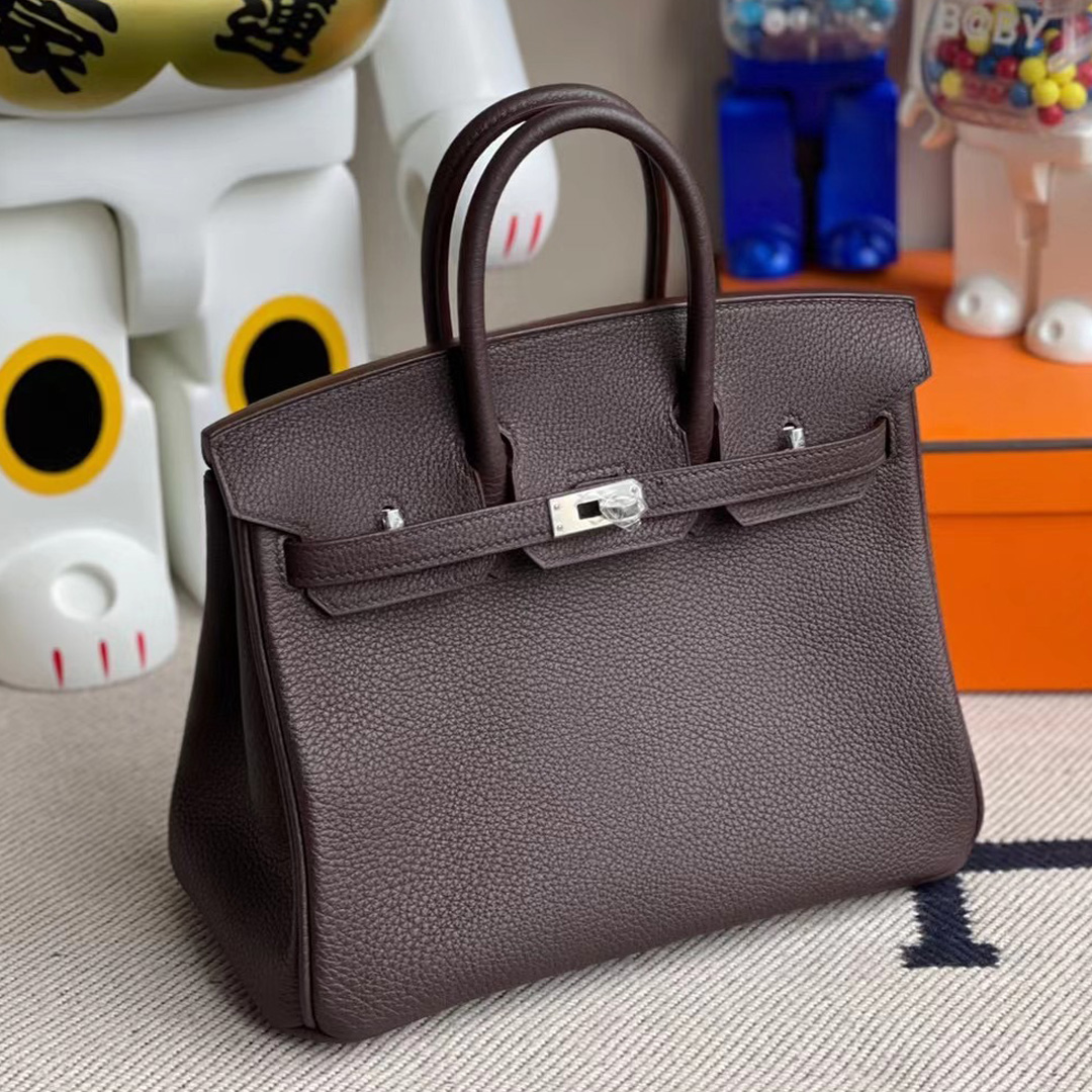 香港元朗區愛馬仕2021年刻印 Z刻 Hermes Birkin 25cm Togo CK46 Ebene 烏木色 銀扣