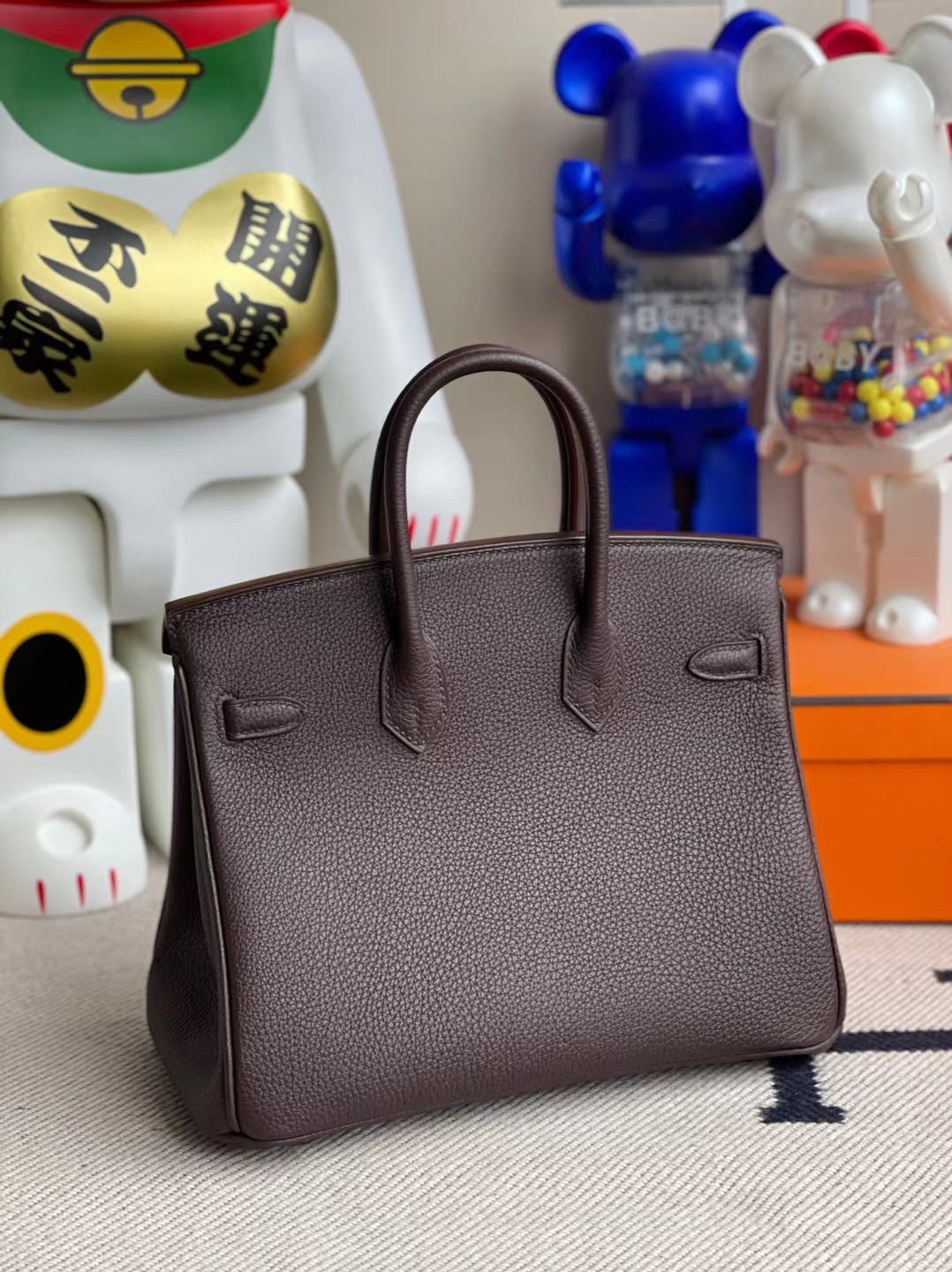 香港元朗區愛馬仕2021年刻印 Z刻 Hermes Birkin 25cm Togo CK46 Ebene 烏木色 銀扣