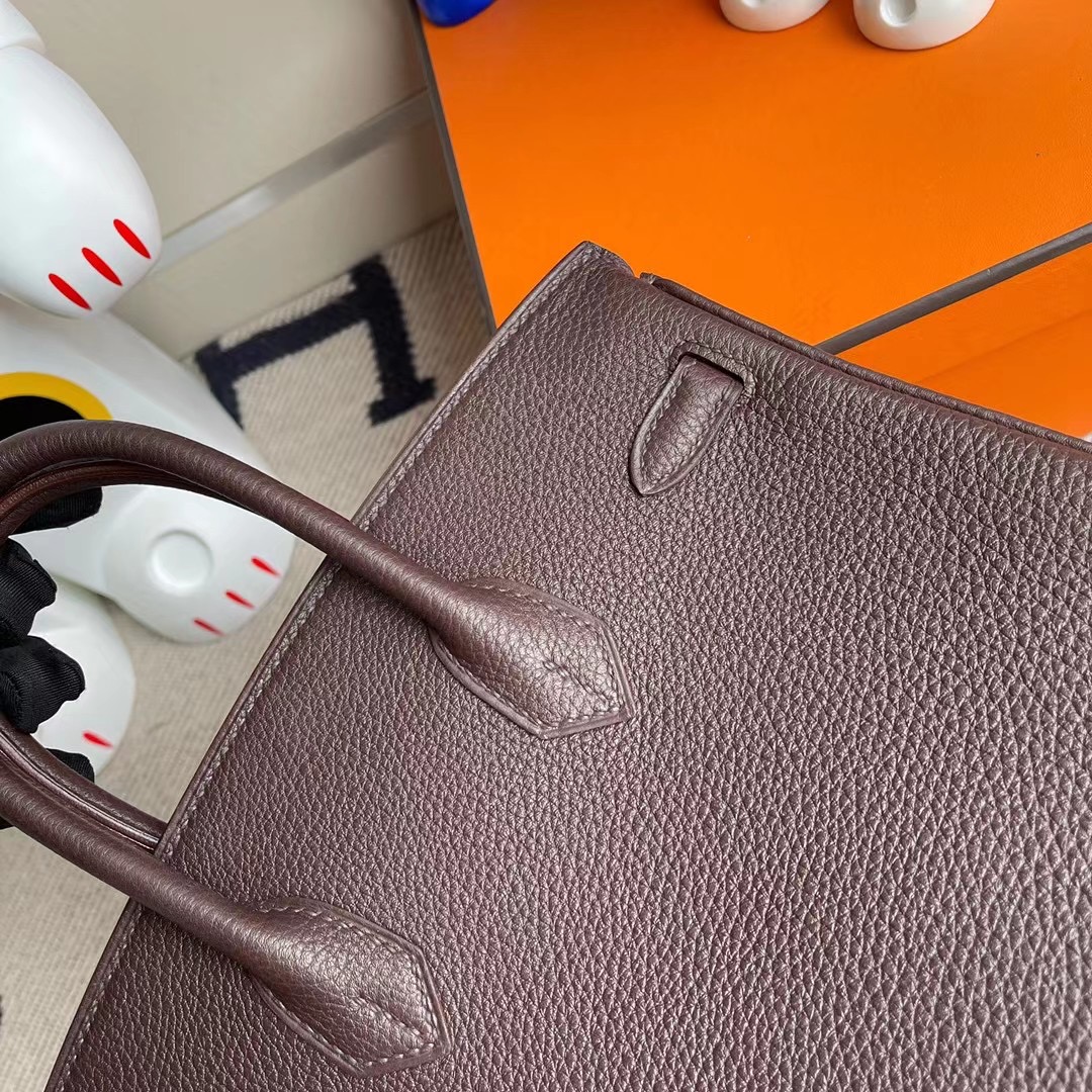 香港元朗區愛馬仕2021年刻印 Z刻 Hermes Birkin 25cm Togo CK46 Ebene 烏木色 銀扣