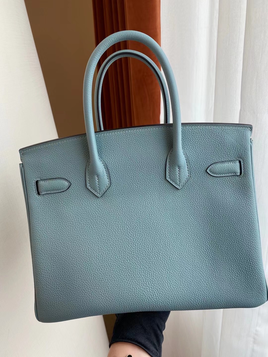 香港沙田區愛馬仕鉑金包 Hermes Birkin 30cm Togo 7G Ciel 天青色 銀扣